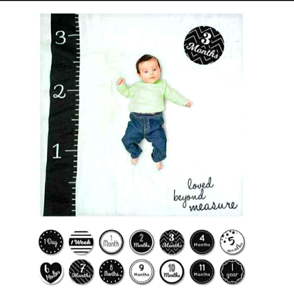 New Lulujo Baby Milestone Blanket & Monthly Cards - Picture 2 of 2